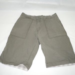 Olive Khaki Plaid Reversible Shorts Size 32 Green